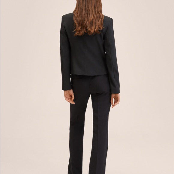 Mango Black Double-Breasted gold button Blazer - Picture 4 of 8